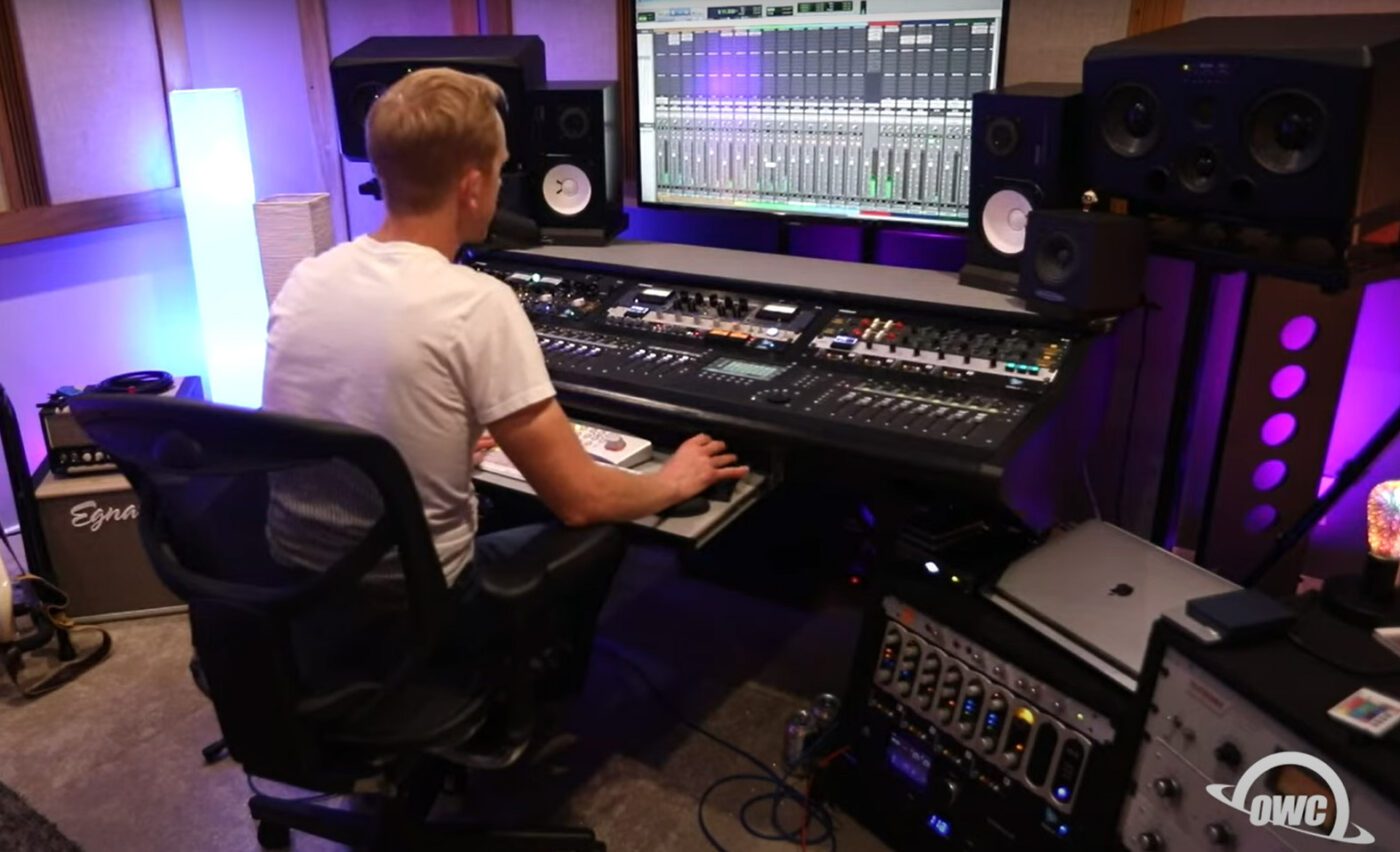 Sean P Jones mixing in studio