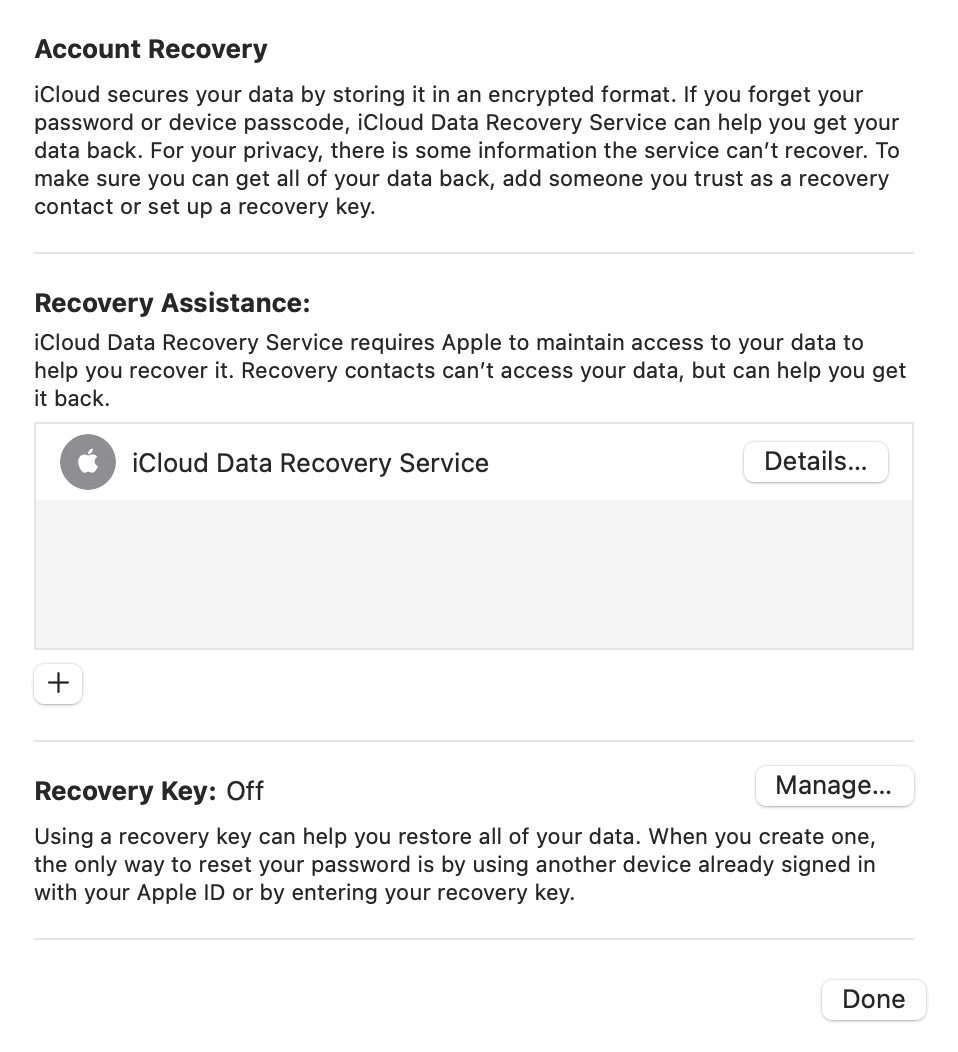 Account Recovery Apple ID password