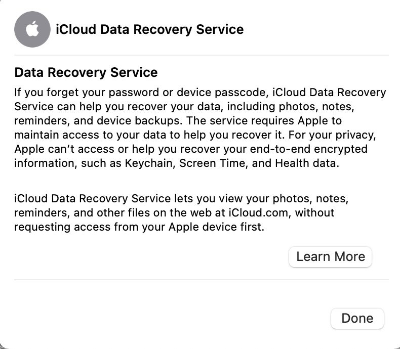 iCloud data recovery service Apple ID password