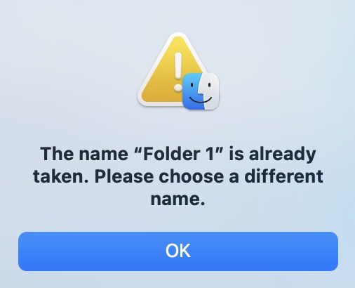 Folder naming dialog