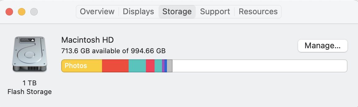 Storage usage Mac