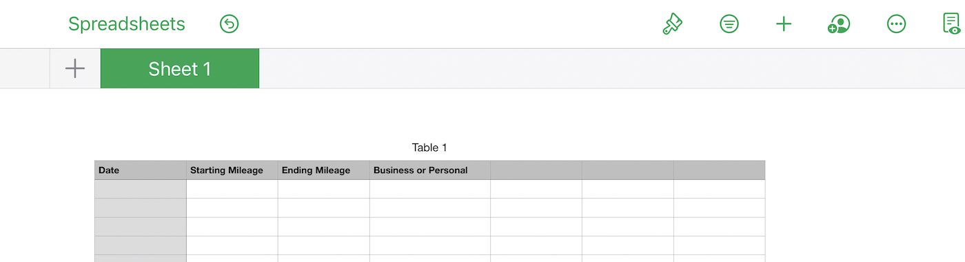 Sample numbers spreadsheet