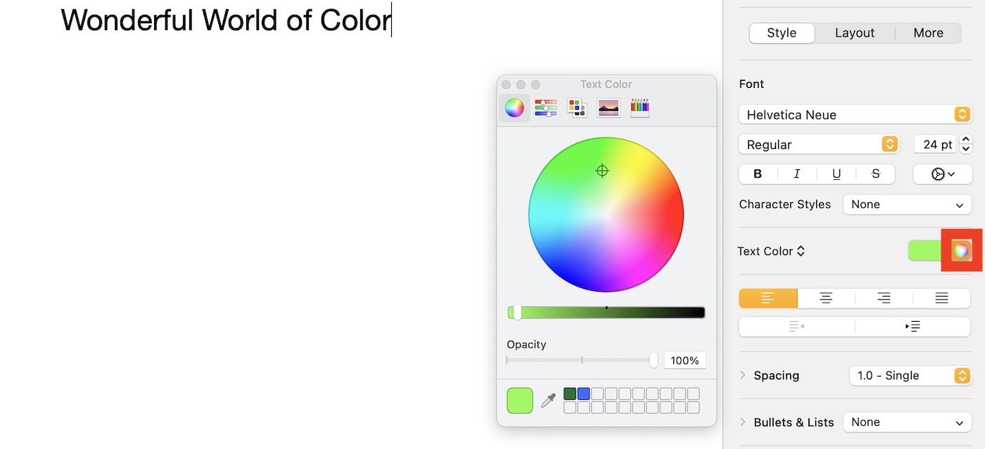 color picker pages