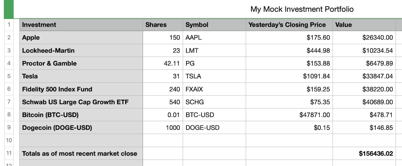 tracking stock values numbers app