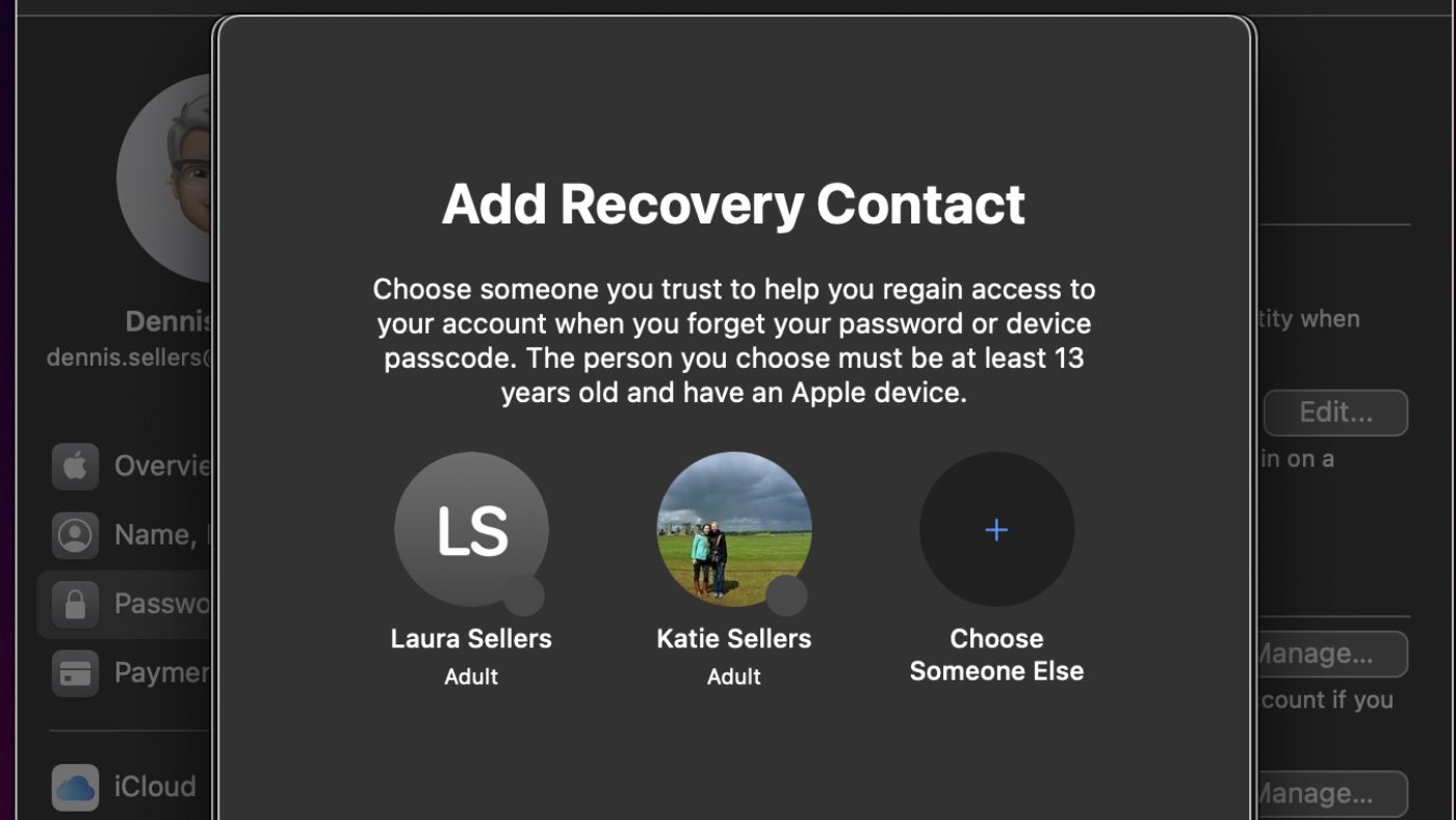Add Recovery Contact