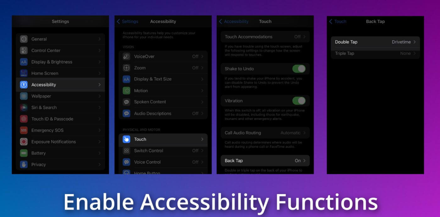 Enabling Accessibility option