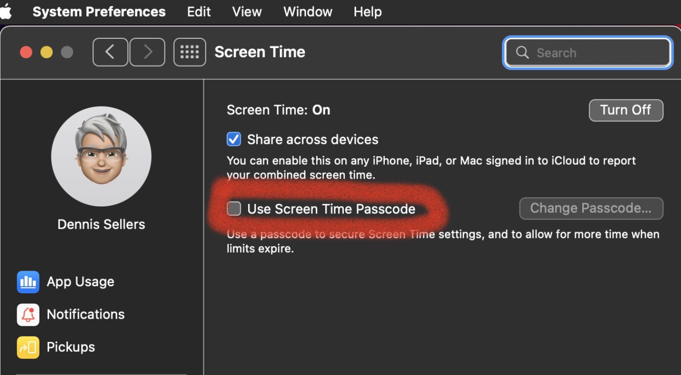 Screen Time Passcode