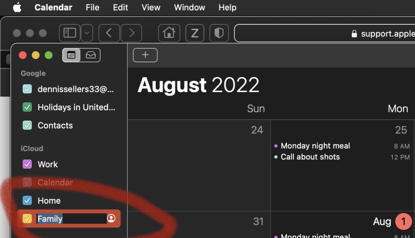 How to Change the Color or Name of a Calendar in macOS