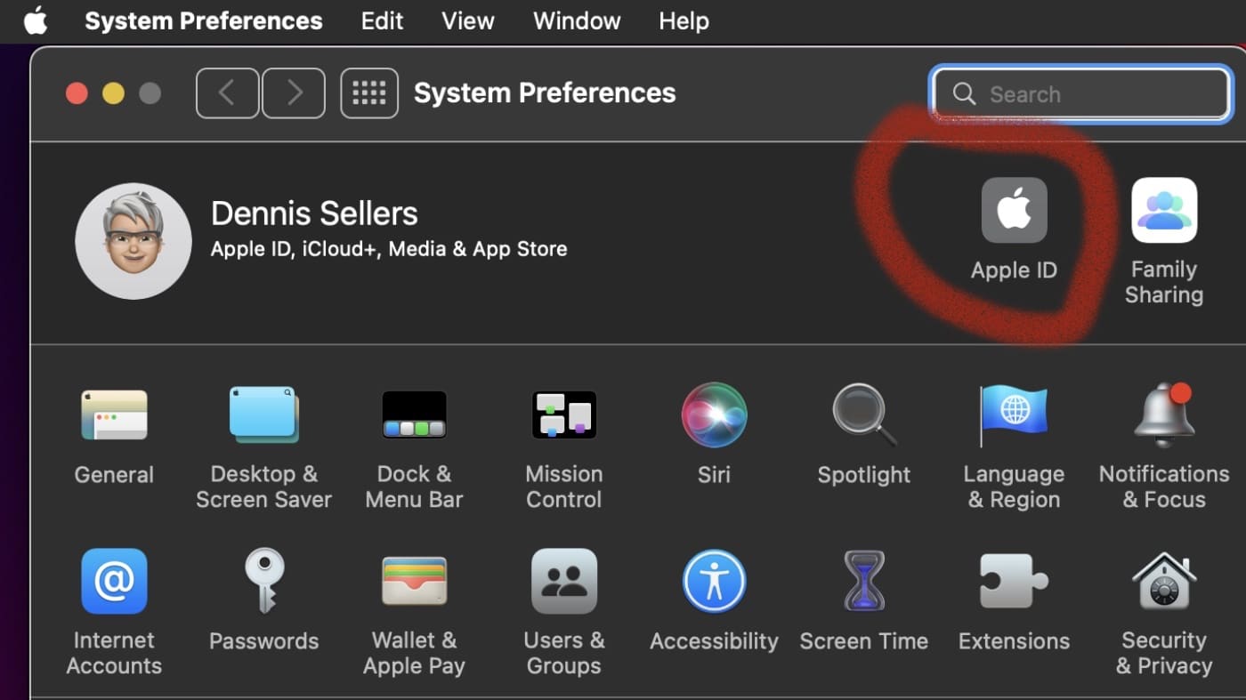 System Preferences > Apple ID