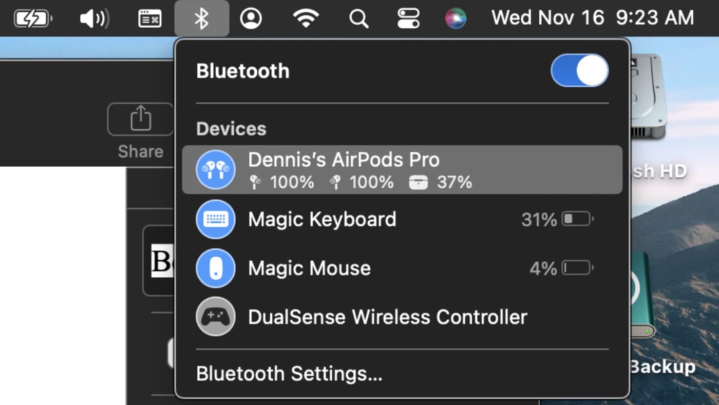Bluetooth > AirPods