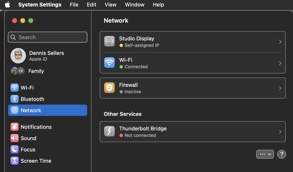 System Preferences > Network