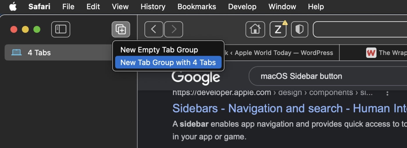 New Tab Group