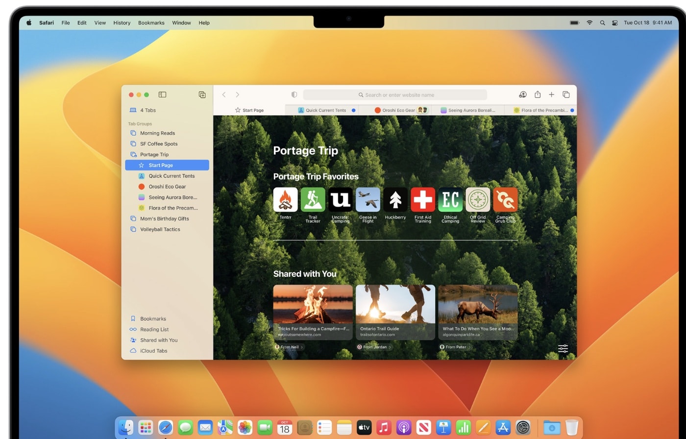 tab groups safari macos