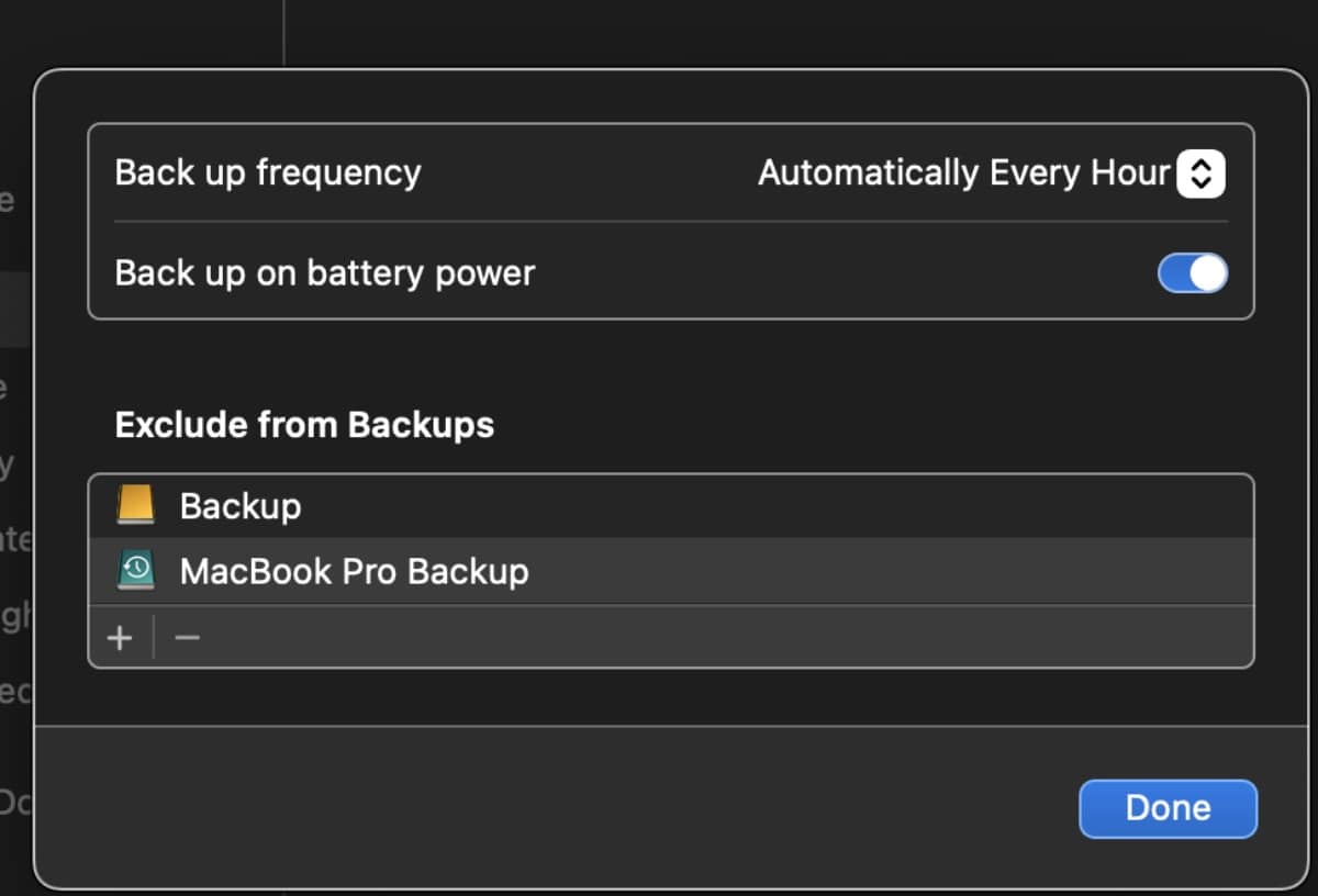 Exclude from Backups