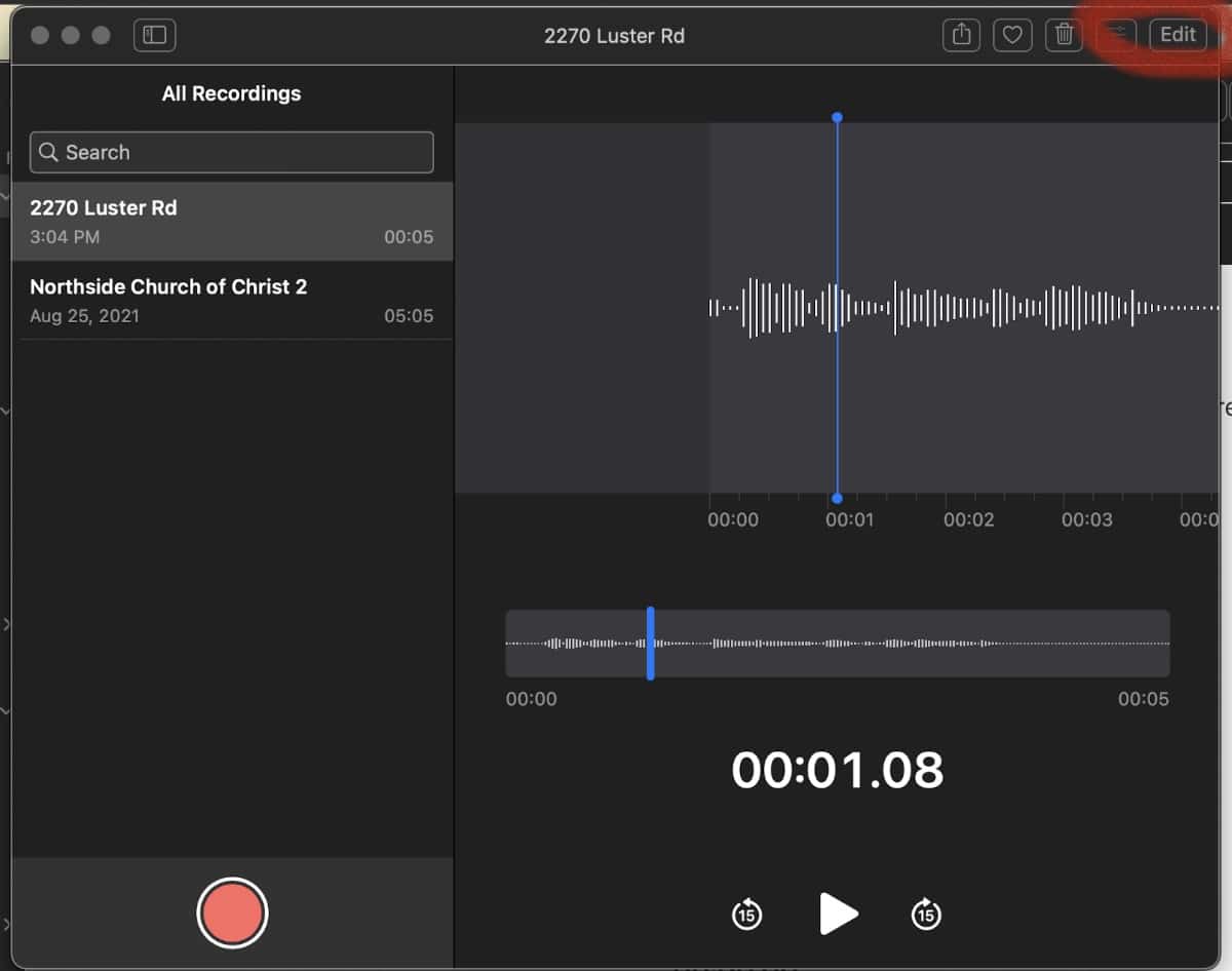 Edit Recording