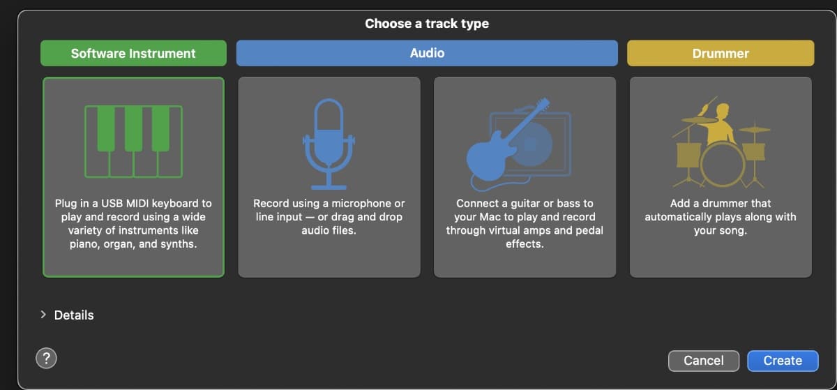 Choose a track type