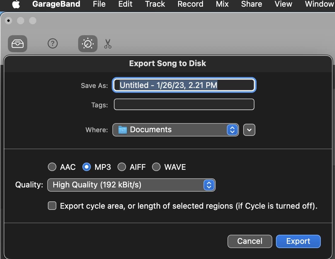 Export as MP3