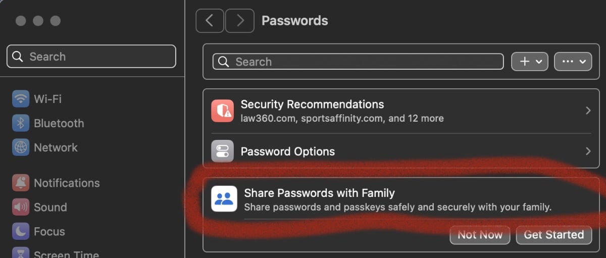 Share Passwords with Family