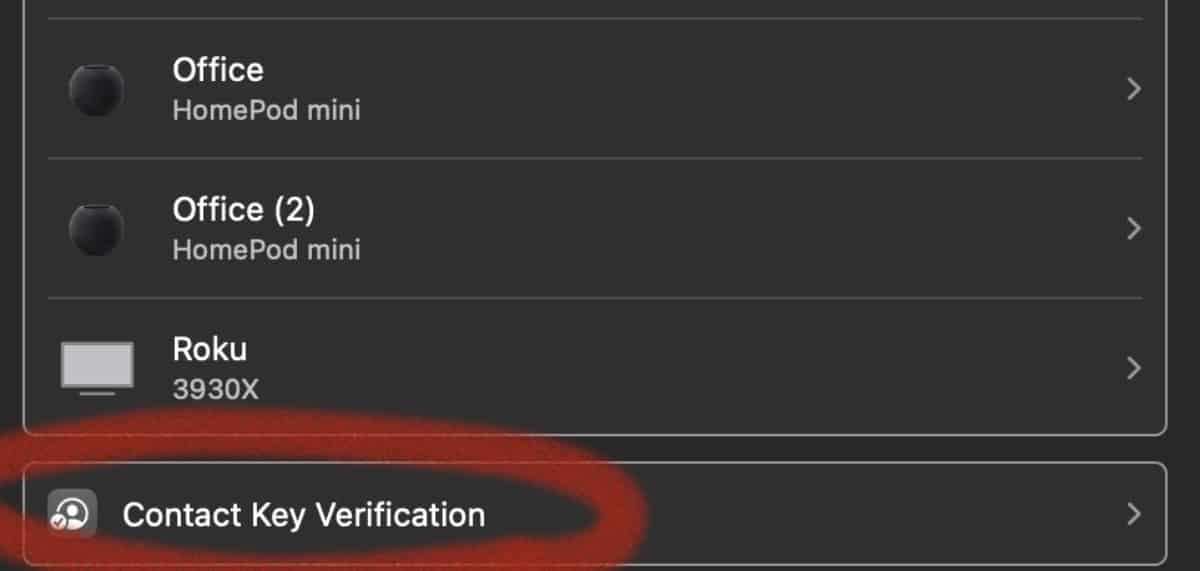 Contact Key verification