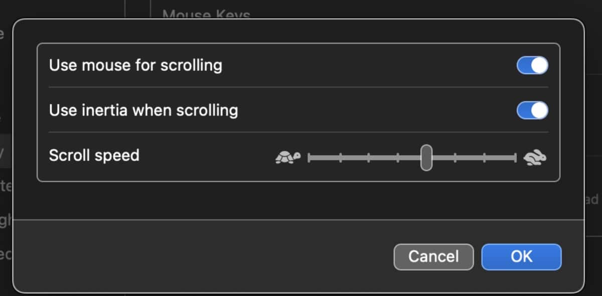 Mouse options