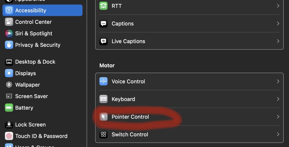 Pointer Control