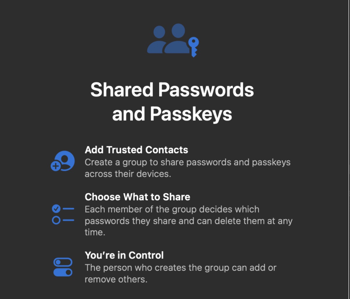  Shared Passwords and Passkeys