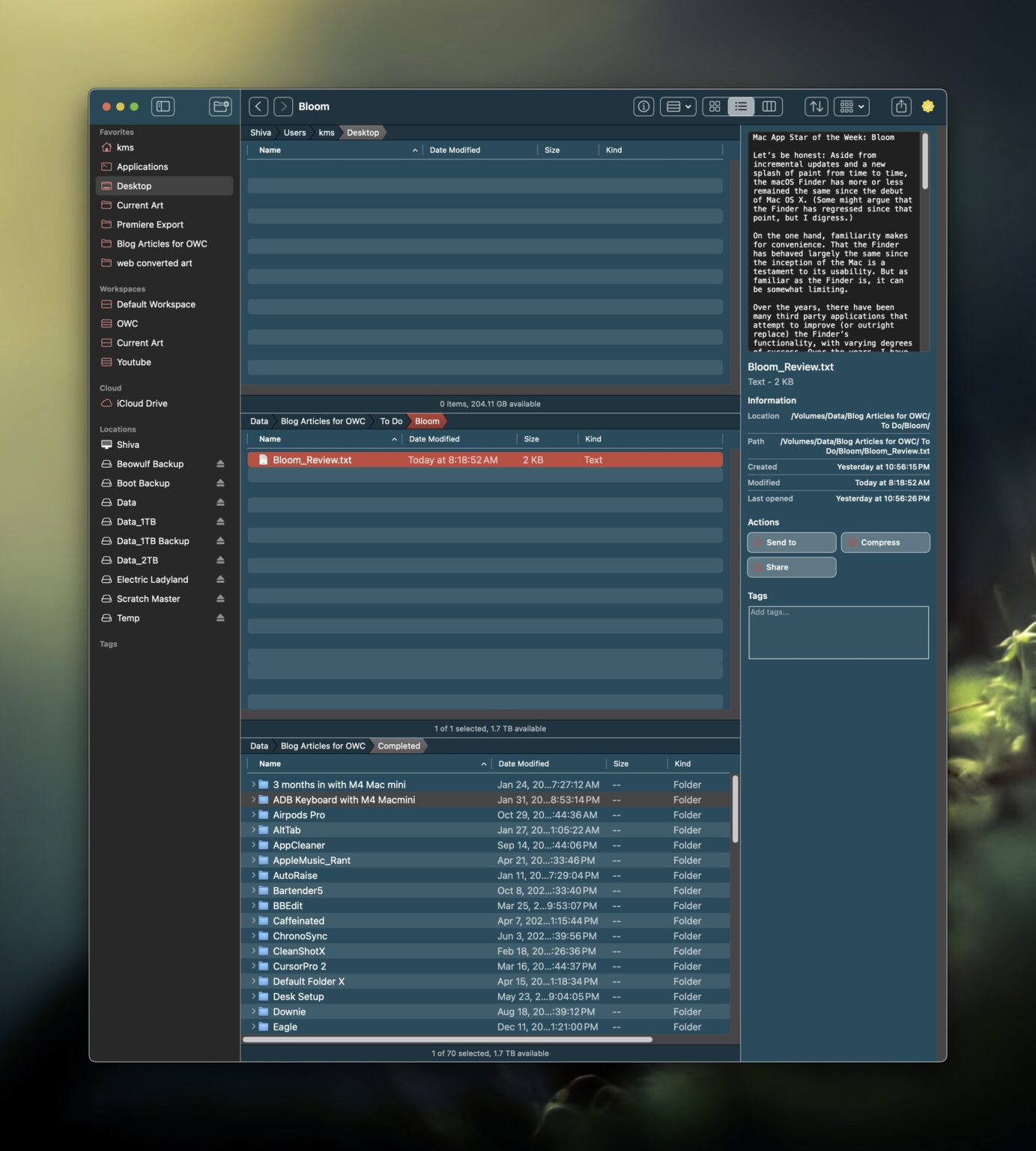Bloom Blows Away the Finder with Innovative, Power User Features