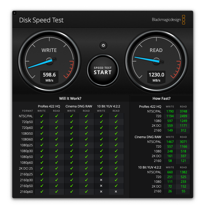 blackmagic disk speed test windows 8.1