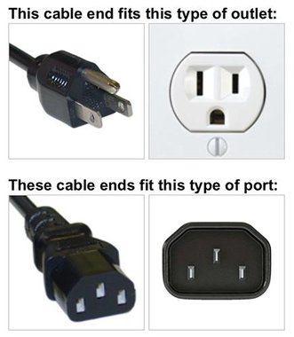 ウェア Mac 6 Foot OWC Dual Connector 3-Pin Power Cable: Black