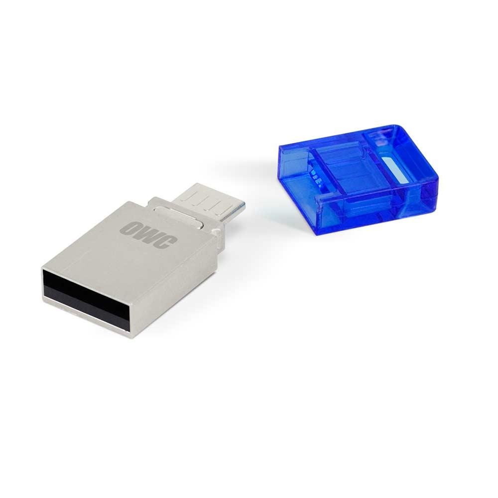 Dual USB 2.0 флешка. 64 GB Jaster USB флэшка Flash Drive OTG. Алюминиевый USB адаптер. USB флеш-накопитель 64 GB, синий / OTG Micro USB.