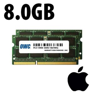 (*) Apple 8.0GB (2x 4GB) PC3-14900 DDR3L 1867MHz SO-DIMM 204 Pin CL11 SO-DIMM Memory Upgrade Kit