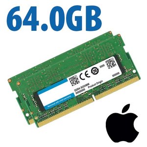 (*) 64.0GB (2 x 32GB) Apple Factory Original PC4-21300 DDR4 2666MHz 260-Pin SO-DIMM Memory Set