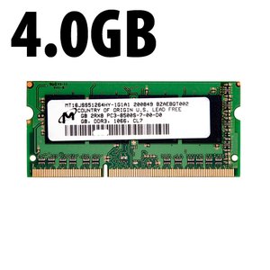 (*) 4.0GB Apple-Micron Factory Original PC8500 DDR3 204-Pin CL7 1066MHz SO-DIMM *Used / Pull* for Mac