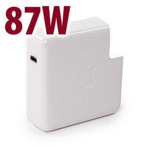 (*) Apple Genuine 87W USB-C Power Adapter/Charger. No 'DuckHead' Flip-Plug Included.