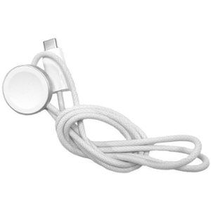 (*) 1.0 Meter (39") Apple Watch Magnetic Fast Charger to USB-C Cable - White