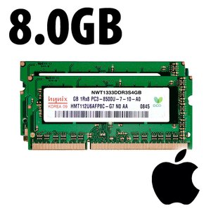 (*) 8.0GB (2x 4GB) PC3-10600 DDR3 1333MHz SO-DIMM 204 Pin CL9 SO-DIMM Kit