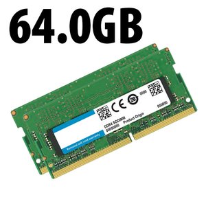 (*) 64.0GB (2 x 32GB) Apple/Major Brand PC4-21300 DDR4 2666MHz 260-Pin SO-DIMM Memory Upgrade Kit