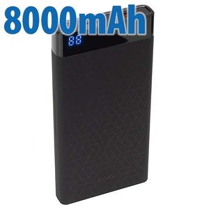 (*) Coal 8000mAh Power Bank with USB-C and USB-A Ports + Quick Charge 3.0 - Carbon