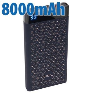 Coal 8000mAh Power Bank with USB-C and USB-A Ports + Quick Charge 3.0 - Cobalt