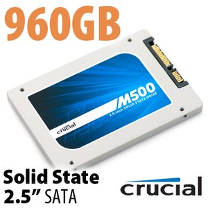 960GB Crucial M500 2.5-inch 9.5mm SATA 6.0Gb/s Solid-State Drive
