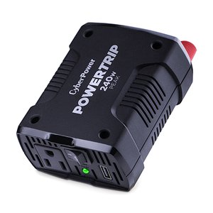CyberPower PowerTrip 240W Power Inverter for Car, Auto with AC outlet and USB charging port