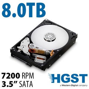 8.0TB HGST Deskstar NAS 3.5-inch SATA 6.0Gb/s 7200RPM Hard Disk Drive
