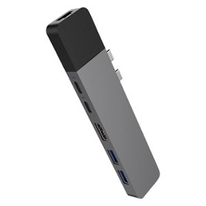 Hyper HyperDrive NET 6-in-2 USB-C Hub with Ethernet for MacBook Pro and MacBook Air (2015 or Later) - Space Gray