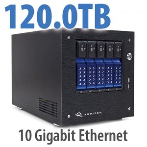 (*) 120.0TB OWC Jupiter Mini 5-Drive Desktop Network Attached Storage (NAS) Solution