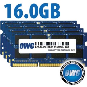 16.0GB (4 x 4GB) PC3-10600 DDR3 1333MHz SO-DIMM 204-Pin CL9 SO-DIMM Memory Upgrade Kit