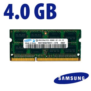 (*) 4.0GB Samsung PC3-10600 DDR3 1333MHz SO-DIMM 204-Pin SO-DIMM Memory Module