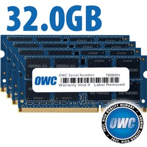 32.0GB (4 x 8GB) OWC PC3-12800 DDR3L 1600MHz 204-Pin CL11 SO-DIMM Memory Upgrade Kit