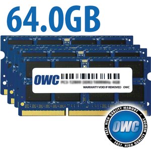 64.0GB (4 x 16GB) OWC PC3-12800 DDR3L 1600MHz 204-Pin CL11 SO-DIMM Memory Upgrade Kit