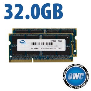 32.0GB (2 x 16GB) OWC PC3-14900 DDR3L 1867MHz CL11 204-Pin SO-DIMM Memory Upgrade Kit