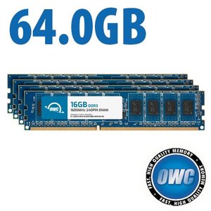 64.0GB (4 x 16GB) OWC 1600MHz DDR3 PC3-12800 240-Pin DIMM Memory Upgrade Kit for PC